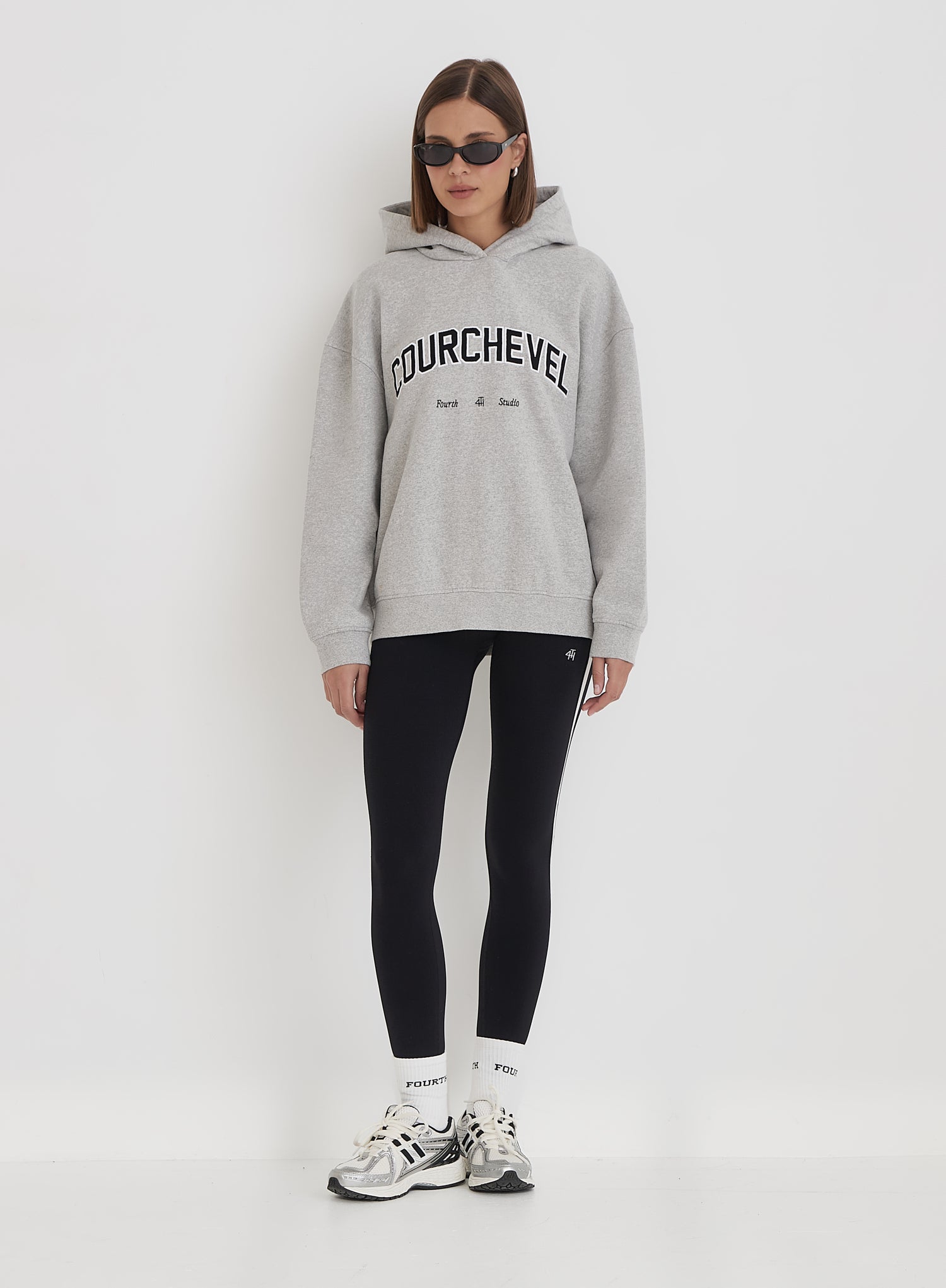 Grey Courchevel Slogan Oversized Hoodie